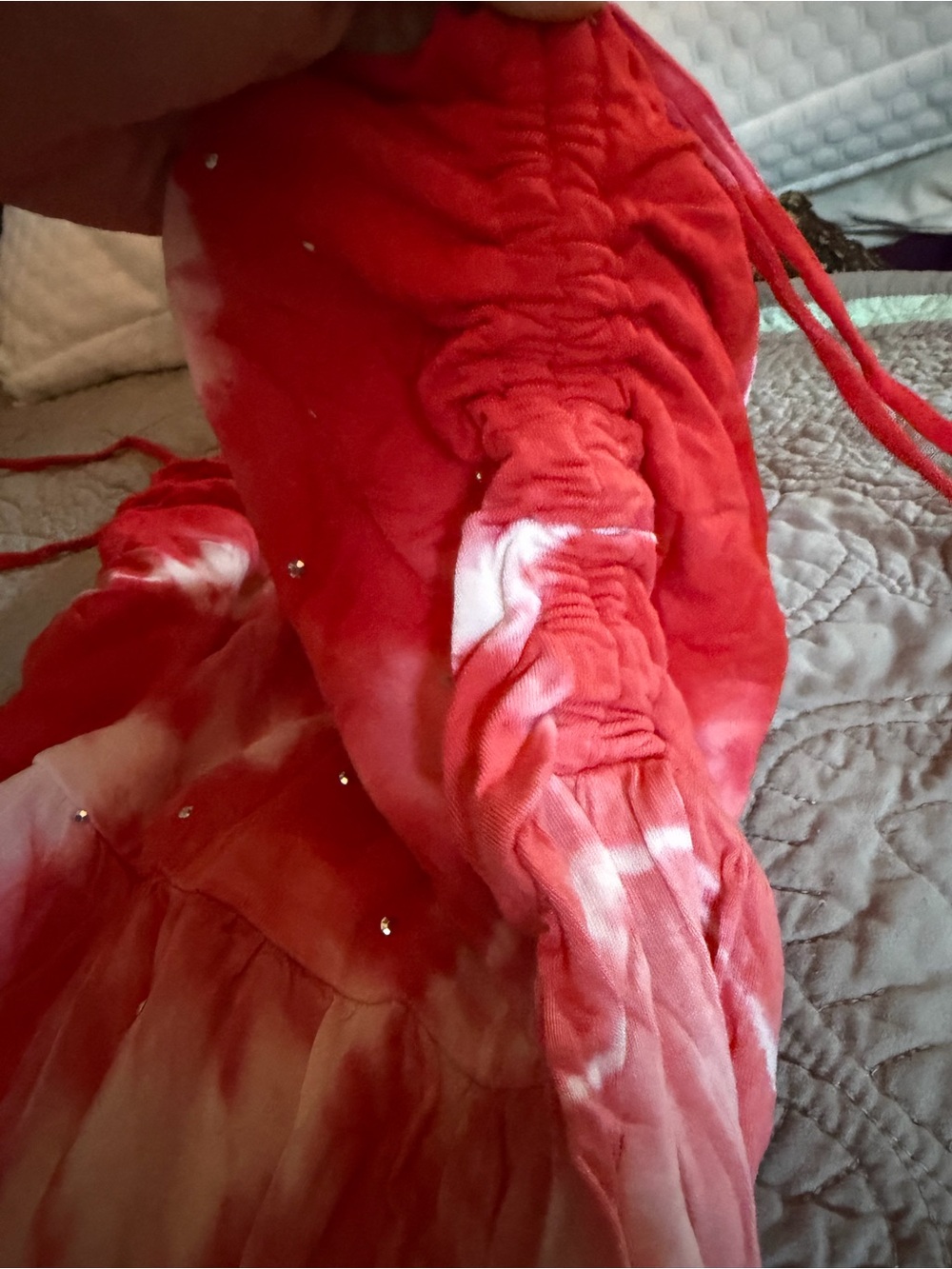 INC International Concepts Red to Purple Ombre Tie-Dye Maxi Dress - Picture 3 of 4